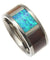 Mens Titanium Band Genuine Hawaiian Koa Wood Inlay Opal Comfort Fit Ring - 10mm