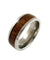Mens Titanium Band Genuine Inlay Hawaiian Koa Wood Comfort Fit Ring - 8mm