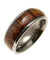 Mens Titanium Band Ring Genuine Inlay Hawaiian Koa Wood Comfort Fit Dome Style - 8mm