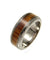 Mens Titanium Scroll Wedding Band Genuine Inlay Hawaiian Koa Wood Ring - 8mm