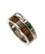 Mens Titanium Wedding Band Genuine Inlay Hawaiian Koa Wood Abalone Ring - 8mm