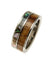 Mens Titanium Wedding Band Genuine Inlay Hawaiian Koa Wood Abalone Ring - 8mm