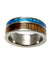 Mens Titanium Wedding Band Genuine Inlay Hawaiian Koa Wood Opal Ring - 8mm