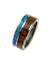 Mens Titanium Wedding Band Genuine Inlay Hawaiian Koa Wood Opal Ring - 8mm
