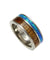 Mens Titanium Wedding Band Genuine Inlay Hawaiian Koa Wood Opal Ring - 8mm