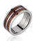 Mens Titanium Wedding Band Genuine Inlay Hawaiian Koa Wood Ring - 8mm