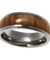 Mens Tungsten Band Genuine Inlay Hawaiian Koa Wood Comfort Fit Dome Style Ring - 8mm