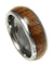 Mens Tungsten Band Genuine Inlay Hawaiian Koa Wood Comfort Fit Dome Style Ring - 8mm