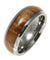 Mens Tungsten Band Genuine Inlay Hawaiian Koa Wood Comfort Fit Dome Style Ring - 8mm