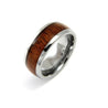 Mens Tungsten Band Genuine Inlay Hawaiian Koa Wood Comfort Fit Ring - 8mm