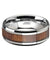 Mens Tungsten Carbide Koa Wood Inlaid Wedding Ring With Beveled Edges 4mm - 12 mm