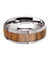 Men’s Tungsten Carbide Wedding Band With Teak Wood Inlay High Polish Edges - 8 mm