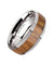 Men’s Tungsten Carbide Wedding Band With Teak Wood Inlay High Polish Edges - 8 mm