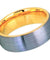 Men’s Tungsten Ring Domed Yellow Gold IP Inside & Gun Metal Brushed Center - 8mm