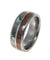 Mens Tungsten Wedding Band Abalone Hawaiian Koa Wood Comfort Fit Ring - 8mm