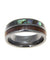 Mens Tungsten Wedding Band Abalone Hawaiian Koa Wood Comfort Fit Ring - 8mm