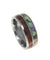 Mens Tungsten Wedding Band Abalone Hawaiian Koa Wood Comfort Fit Ring - 8mm