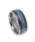 Mens Tungsten Wedding Band Ring Hawaiian Koa Wood Opal Inlay Comfort Fit - 8mm