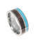 Mens Tungsten Wedding Band Turquoise Hawaiian Koa Wood Comfort Fit Ring - 8mm