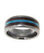 Mens Tungsten Wedding Band Turquoise Hawaiian Koa Wood Comfort Fit Ring - 8mm