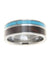 Mens Tungsten Wedding Band Turquoise Hawaiian Koa Wood Comfort Fit Ring - 8mm