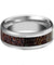 Men’s Tungsten Wedding Band W/ Dark Deer Antler Beveled Polished Finish 8mm