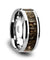 Men’s Tungsten Wedding Band With Dinosaur Bone Inlay Beveled Polished Finish 8mm