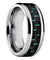 Men’s Tungsten Wedding Ring High Polish w/ Green Black Carbon Fiber Inlay - 9mm