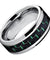 Men’s Tungsten Wedding Ring High Polish w/ Green Black Carbon Fiber Inlay - 9mm