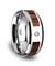 Mens Tungsten Wedding Ring With Koa Wood Inlay Diamond Setting Polished Finish - 8mm