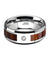 Mens Tungsten Wedding Ring With Koa Wood Inlay Diamond Setting Polished Finish - 8mm