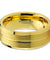 Men’s Yellow Gold IP Tungsten Wedding Ring Bevel Edges and Grooved Center - 8mm