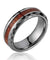 Miles Genuine Tungsten Hawaiian Koa Wood Band Smooth Diamond Cut Comfort Fit - 7mm