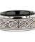 Milton Beveled Tungsten Carbide Wedding Ring with Celtic Dragon Design - 8mm