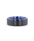 MOSCOW Beveled Black Titanium Ring Brushed Center & Vibrant Blue Inside 8 mm