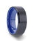 MOSCOW Beveled Black Titanium Ring Brushed Center & Vibrant Blue Inside 8 mm