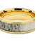 Natick Yellow Gold Inlaid Tungsten CArbide Ring with Deer Antler Inlay - 8mm