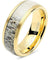 Natick Yellow Gold Inlaid Tungsten CArbide Ring with Deer Antler Inlay - 8mm