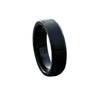 Neci Women’s Beveled Black Tungsten Carbide Ring With Brushed Finish 6mm