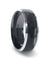 NEWARK Domed Black Titanium Men’s Wedding Ring With Beveled Edges - 8mm