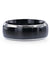 NEWARK Domed Black Titanium Men’s Wedding Ring With Beveled Edges - 8mm