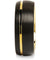Niles Grooved Yellow Gold Inlaid Domed Black Tungsten Carbide Ring - 8mm