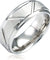 Norfolk Angled Groove Lines Tungsten Carbide Ring with Step Edges- 8mm