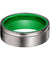 Oconto Gunmetal Flat Grooved Tungsten Ring with Acid Green Inner - 6mm - 8mm