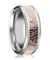Ombre Deer Antler Tungsten Ring For Men With Beveled Polished Finish - 8mm