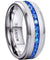 Ontario Titanium Ring Raised Center Blue Round Princess Cubic Zirconia Inlay - 8mm