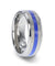 ORLANDO Blue Stripe Inlaid Titanium Flat Men’s Wedding Ring - 8mm