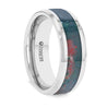 OTHO Bloodstone Inlay Tungsten Carbide Band With Polished Beveled Edges - 8mm
