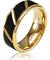 Oxford Black Matte Multiple Grooves Yellow Gold Plated Tungsten Carbide Ring 8mm
