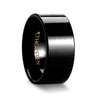 OZARK Black Pipe Cut Highly Polished Men’s Extra Wide Tungsten Ring - 10mm